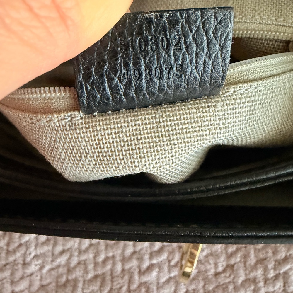 Gucci Dollar Calfskin Interlocking G Top Handle Crossbody in black - Picture 7 of 14